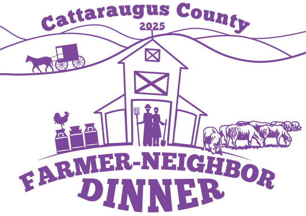 Logo for the 2025 Farmer-Neighbor Dinner in Cattaraugus County